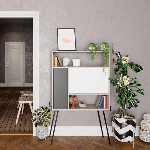 Erzincan Working Table - Light Mocha - White - Anthracite, Flexibility? Solved!