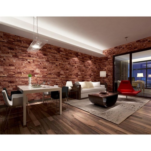 3D Faded Red and Beige Tiles Pattern Wallpaper, Modern? Solved!