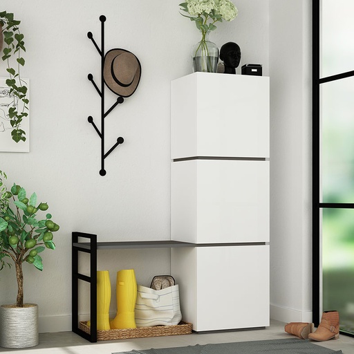 Bergama Hallway Stand - White - Anthracite