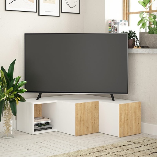 Birecik Tv Stand - White - Oak, Stylish? Solved!