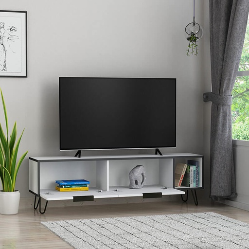 Nazilli Tv Unit - White - Anthracite,  Superior durability? Solved!