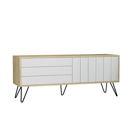 Bartın Tv Stand - Oak - White