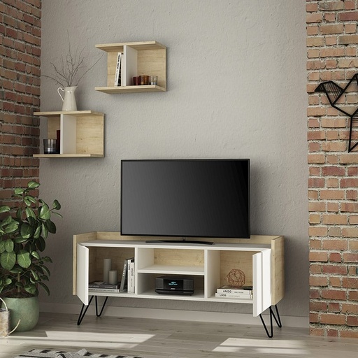 Antalya Tv Stand - White - Oak