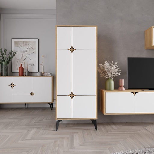 Yalova Multipurpose Cabinet - Oak - White