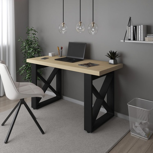  Novo Hamburgo Desk - Light Oak/ Black