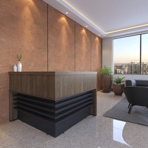  Alvorada Reception Desk II - Charuto/ Black, WelcomeDesk? Solved!