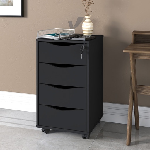  Rio Claro Chest of 4 Drawers - Black