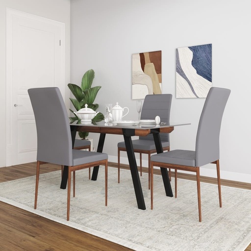 EDINBURGH 1+4 Dining Set, Grey, Trendy? Solved by Idiya!
