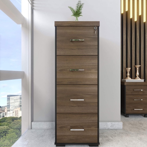  Alvorada 4 Drawers File Cabinet II - Charuto/ Black, spacious? Solved!