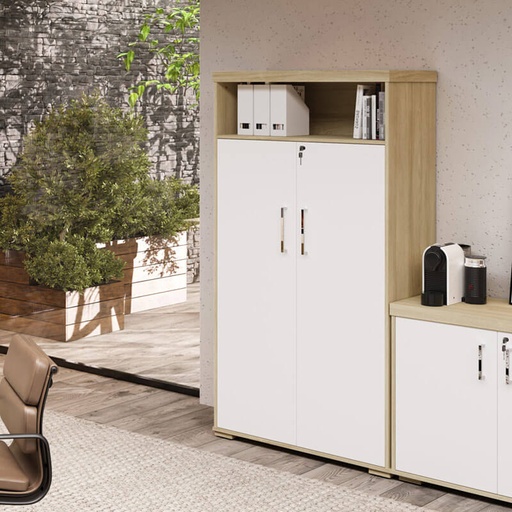  Alvorada High Cabinet With Niche - Light Oak/ White, SpaceSaver? Solved!