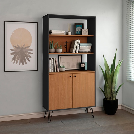  Viamao Bookcase - Freijo/ Black