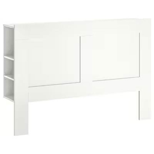 BRIMNES Headboard with Storage Compartment, White -Queen Size,150cm