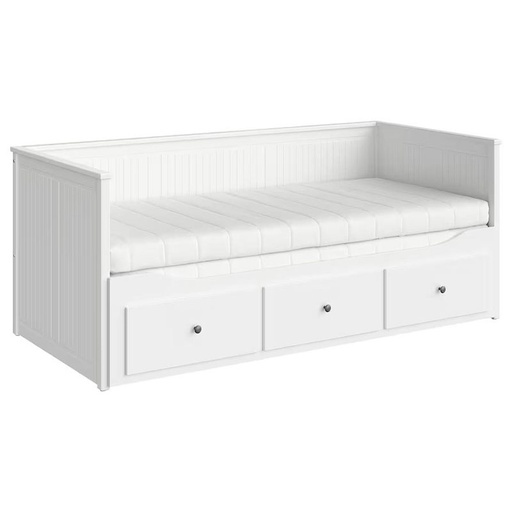 IKEA HEMNES day-bed w 3 drawers/2 mattresses white/Afjall firm 80x200 cm