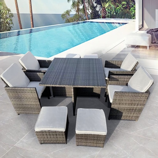 GILES Outdoor Dining Set Grey, Versatile? Solved!