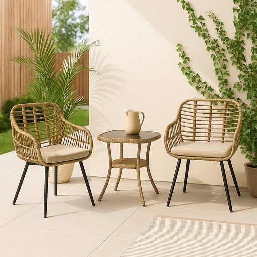 DAVE Outdoor steel frame, PE-Rattan Chair