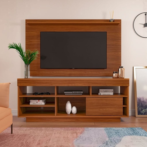 Parnaiba Tv Stand and Tv Wall Panel - Cedar-Cedar/ Off White, Stylish Look? Solved!