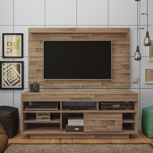 Parnaiba Tv Stand and Tv Wall Panel - Rustic, Classic-modern? Solved!