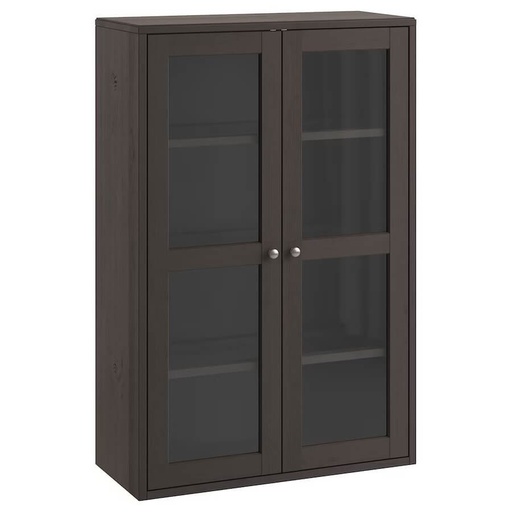 HAVSTA Glass-Door Cabinet, Dark Brown 81X35X123 cm